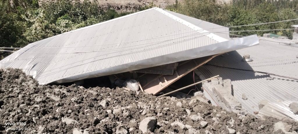 Homes submerged in flood
